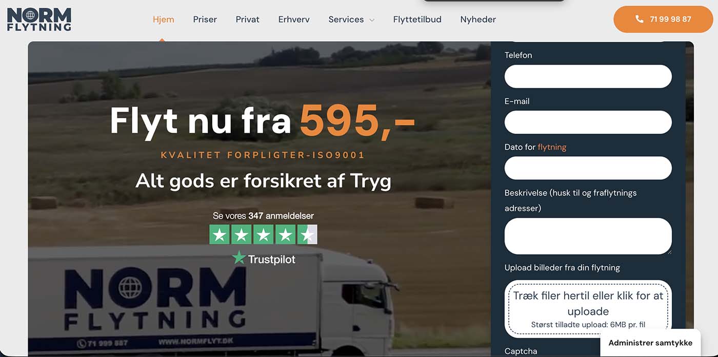 Google Ads-case for Norm Flytning